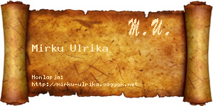 Mirku Ulrika névjegykártya